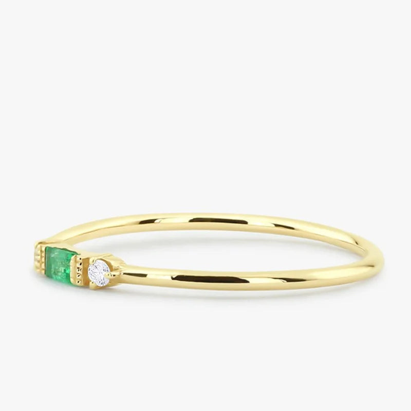 Emerald Whisper Dainty Ring