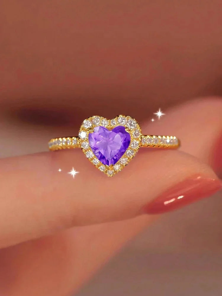 Ocean Heart Halo Ring