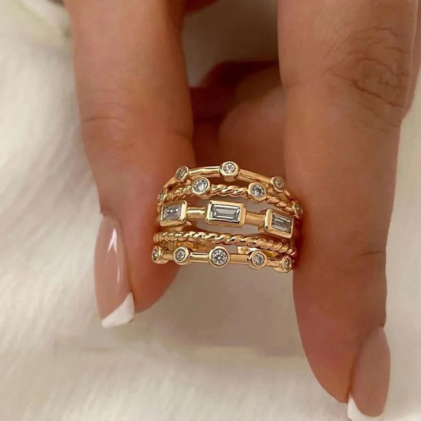 Imperial Luxe Layered Cuff Ring
