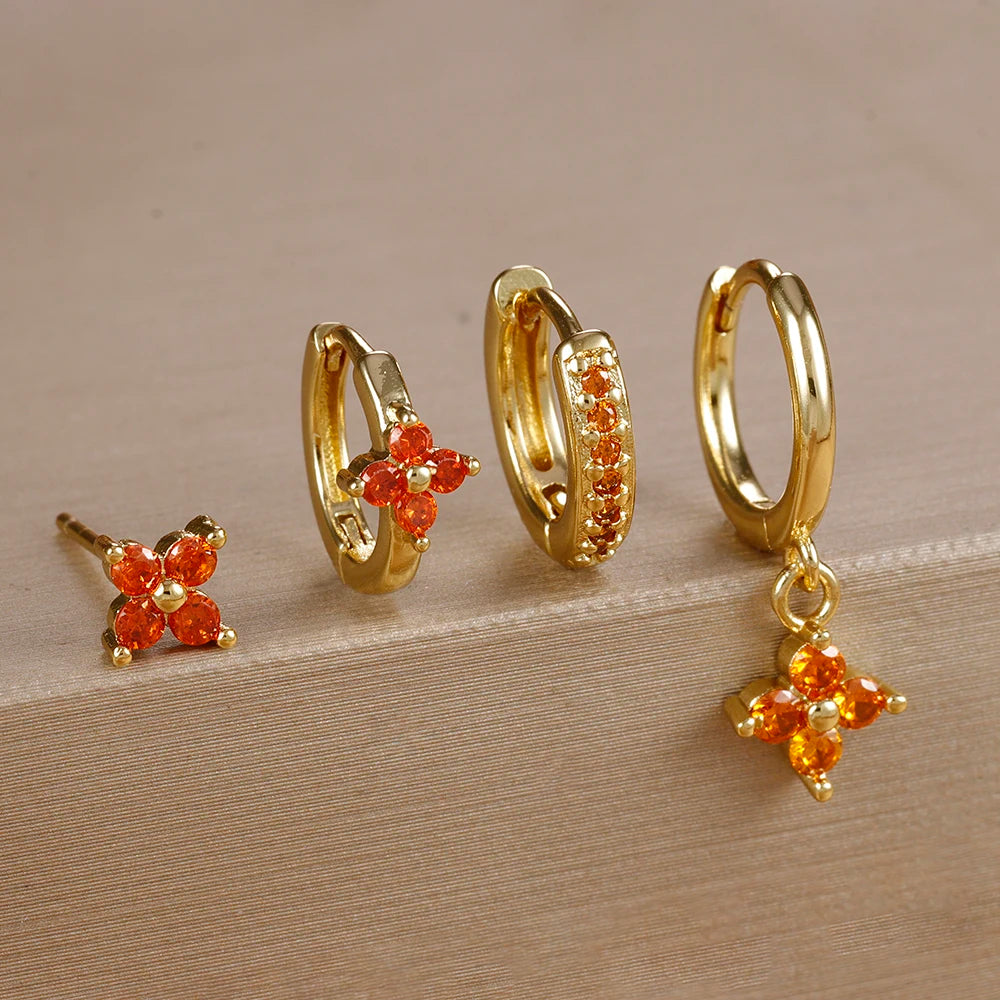 Emerald Clover Luxe Earring Set