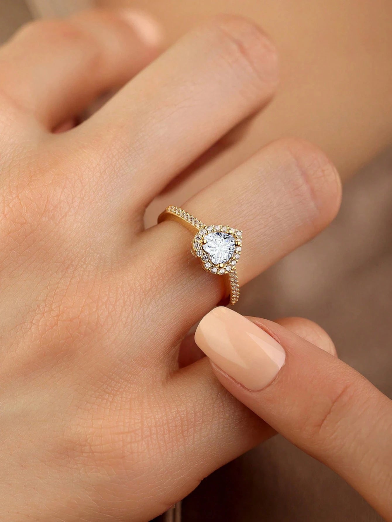 Ocean Heart Halo Ring