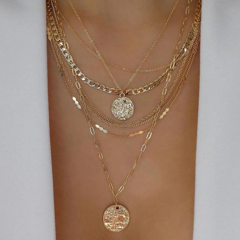 Celestia Layered Pearl & Cross Necklace Set