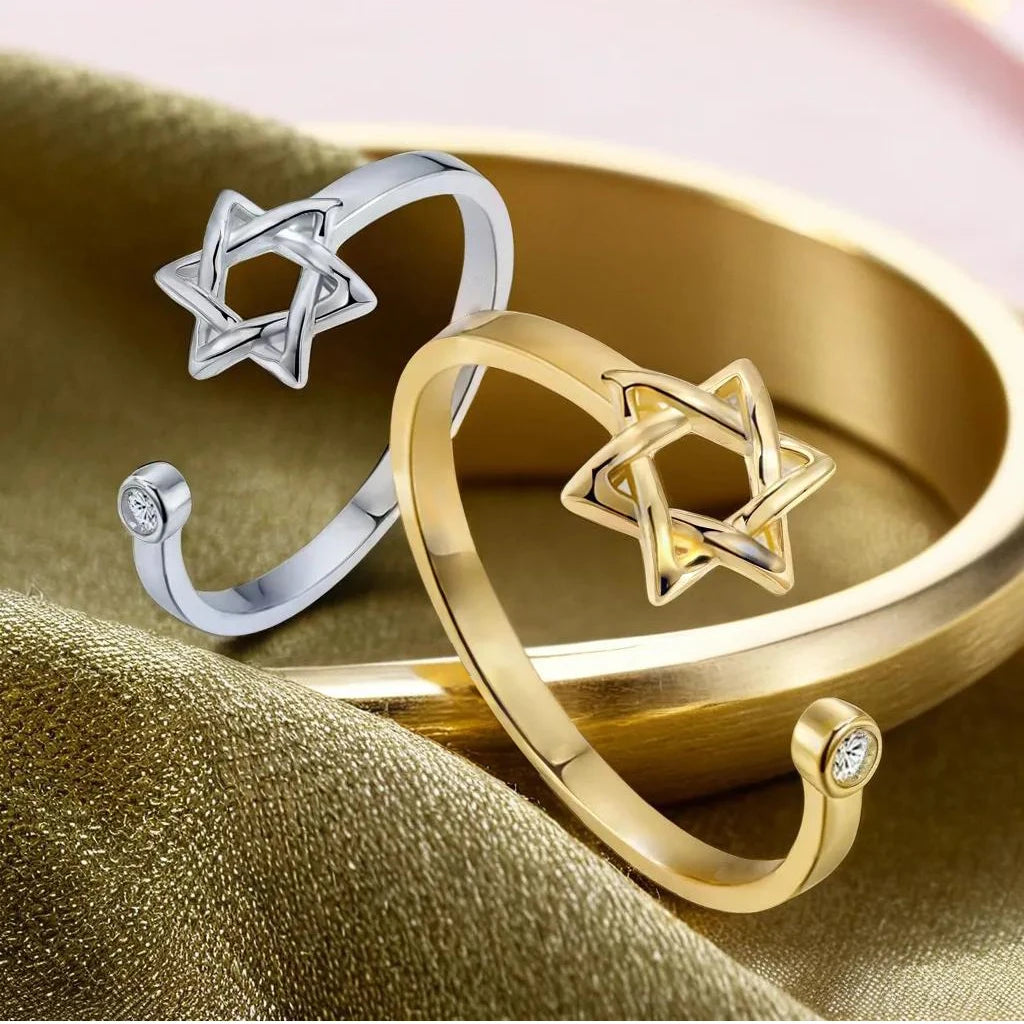 Celestial Star Open Cuff Ring