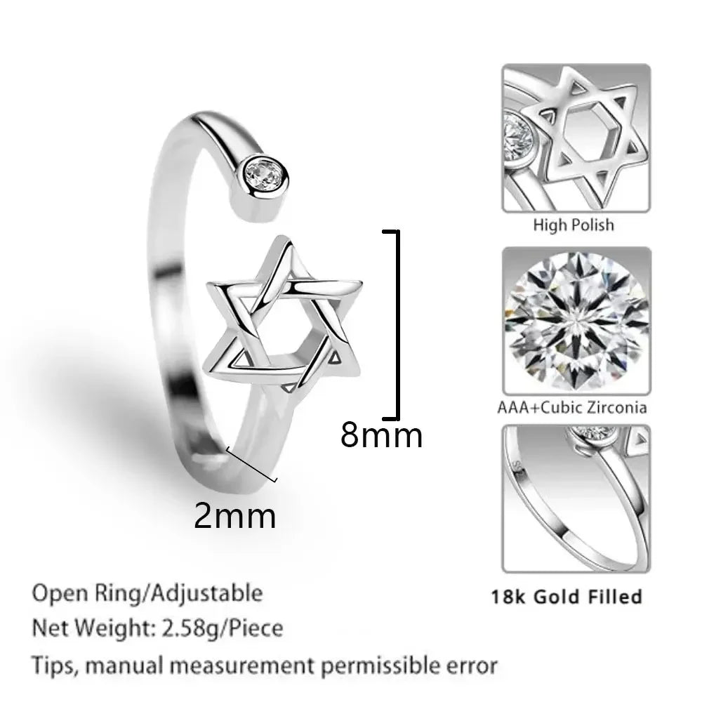 Celestial Star Open Cuff Ring