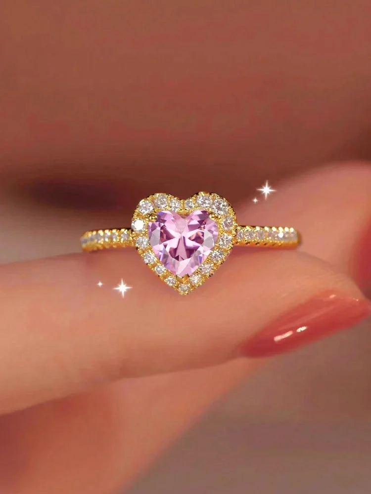 Ocean Heart Halo Ring