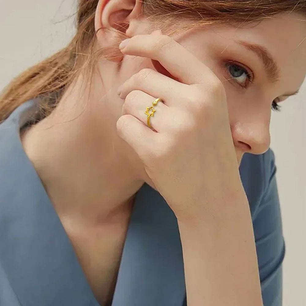 Celestial Star Open Cuff Ring