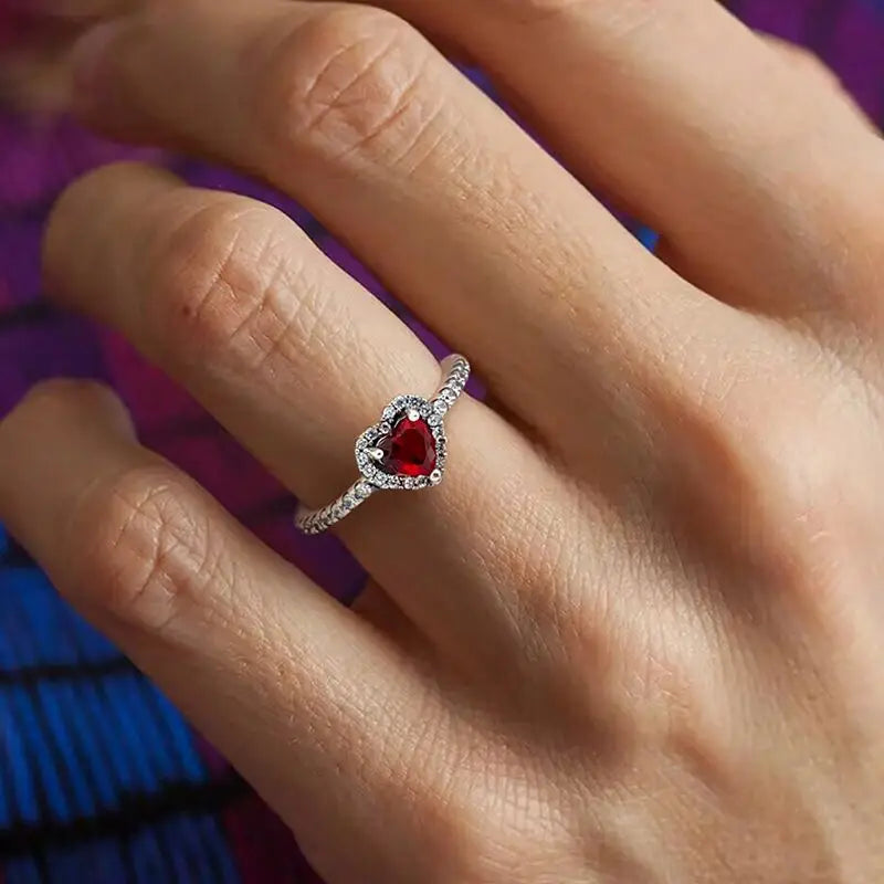Ocean Heart Halo Ring