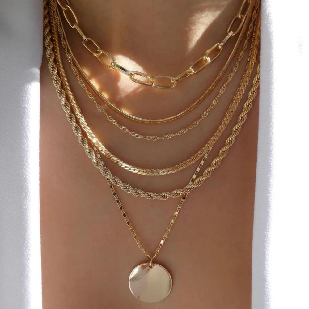 Celestia Layered Pearl & Cross Necklace Set