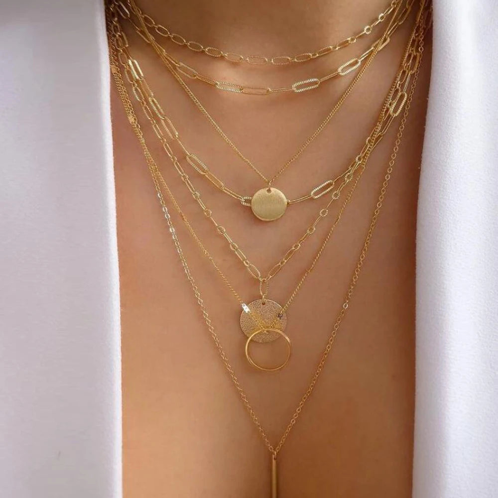Celestia Layered Pearl & Cross Necklace Set