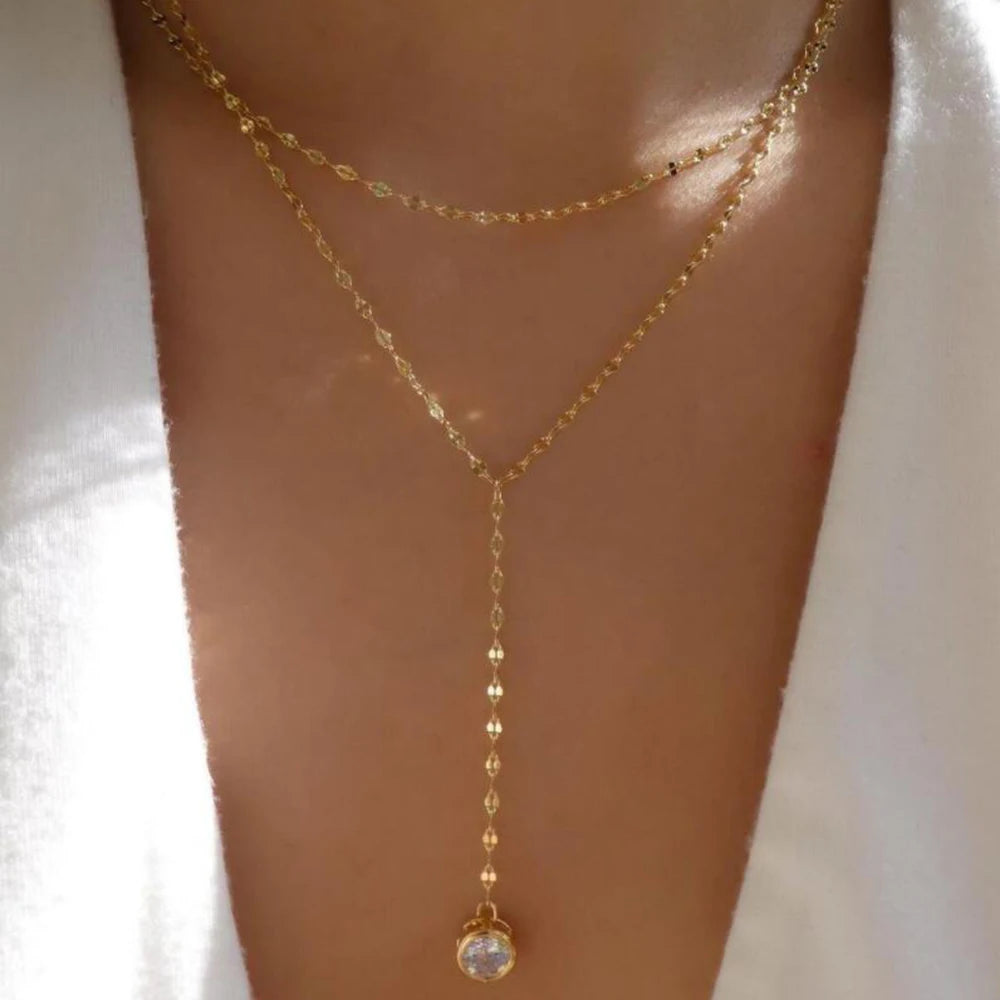 Celestia Layered Pearl & Cross Necklace Set